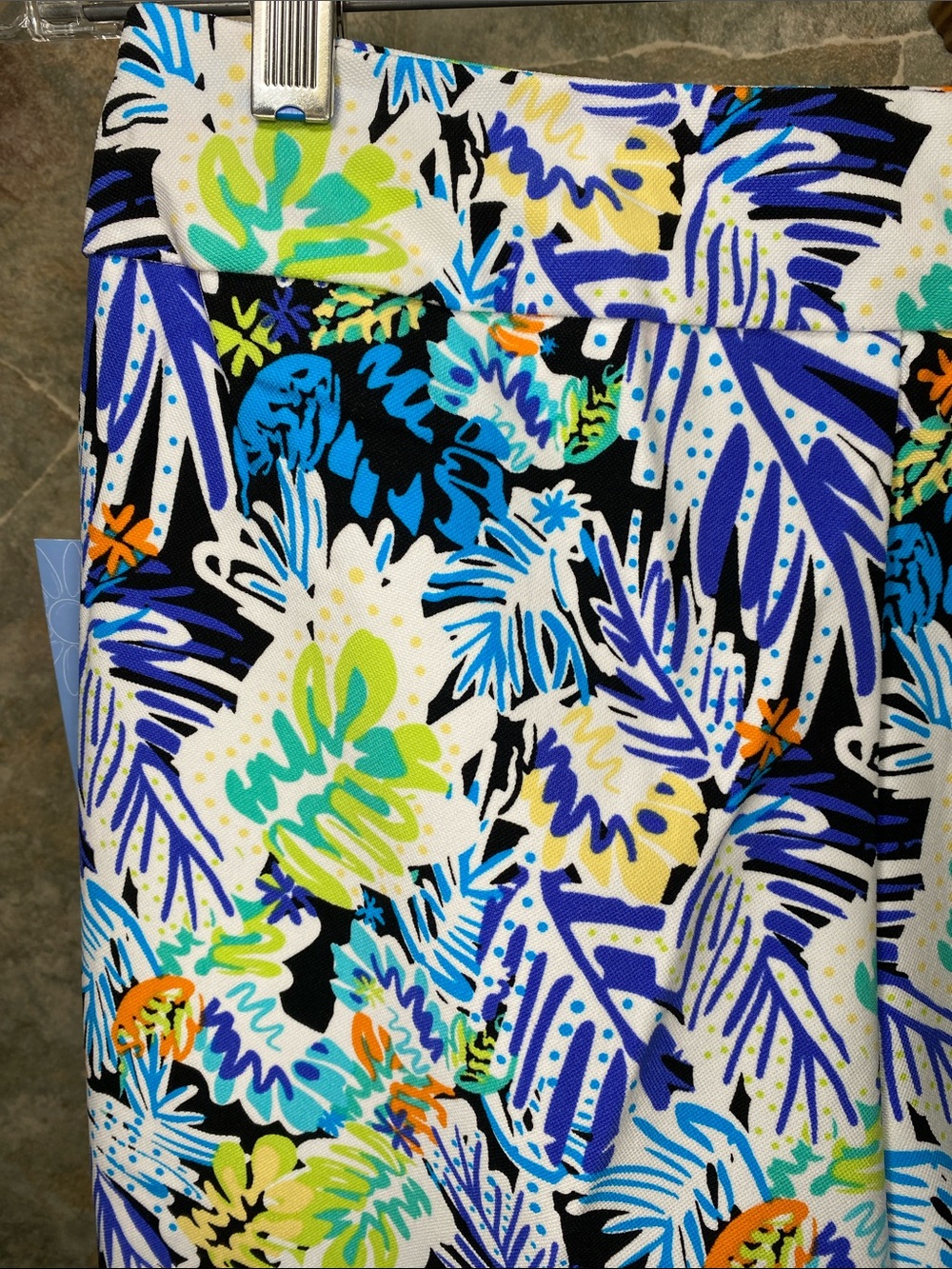 Lulu B stretch shorts tropical jungle leaf print pockets sports athletic beach - Picture 6 of 10